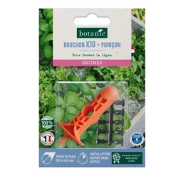 10 bouchons cannelés + poinçon tuyau Ø 4/6 mm botanic® - Arrosage goutte à goutte