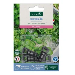 4 bouchons cannelés pour tuyau Ø 13/16 mm botanic® - Arrosage goutte à goutte