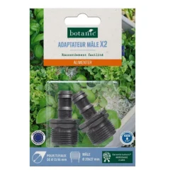 2 Branchements cannelés mâle 20 x 27 mm botanic® - Arrosage goutte à goutte