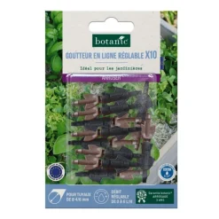 10 goutteurs en ligne réglables pour tuyau Ø 4/6 mm botanic® - Arrosage goutte à goutte