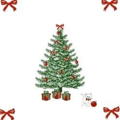 20 serviettes rouges et vertes Chapin – 25 x 25 cm