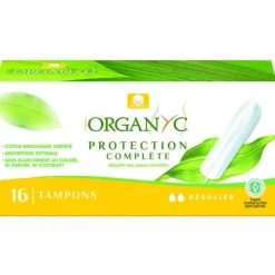 16 tampons réguliers sans appicateur Organyc