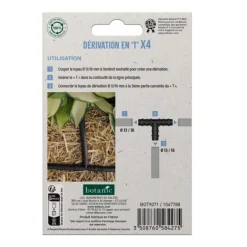 4 Tés cannelés - Ø 13/16 mm botanic® - Arrosage goutte à goutte