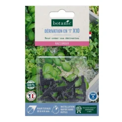 10 tés cannelés pour tuyau Ø 4/6 mm botanic® - Arrosage goutte à goutte