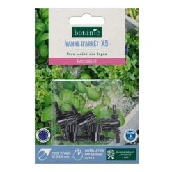 5 vannes d'arrêt pour tuyau Ø 4/6 mm botanic® - Arrosage goutte à goutte