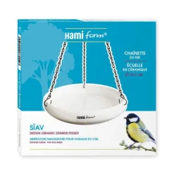 Abreuvoir à suspendre blanc en céramique Sïav Ø 27,5 cm