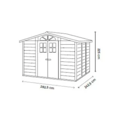 Abri de jardin en résine beige Foresta Evo - 261 x 309 x 225 cm