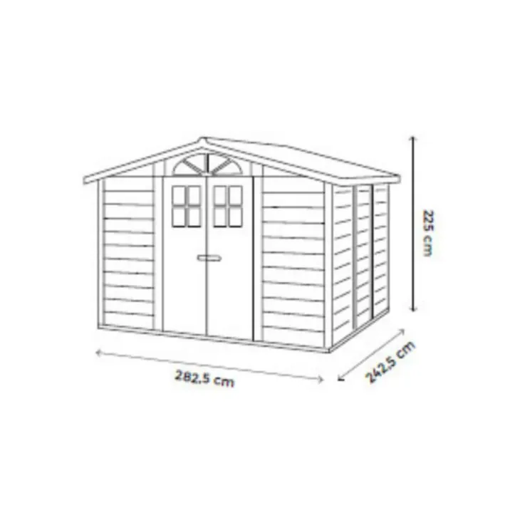 Abri de jardin en résine beige Foresta Evo - 261 x 309 x 225 cm