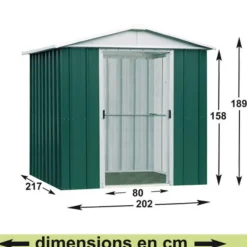 Abri de jardin métal sans plancher coloris vert sapin Yardmaster Trigano - 4,4 m²