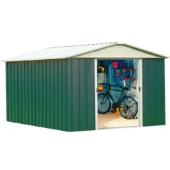 Abri de jardin métal sans plancher coloris vert sapin Yardmaster Trigano - 10,76 m²