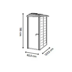 Abri de jardin mural latéral réversible en résine beige Foresta Evo - 88 x 132 x 195 cm