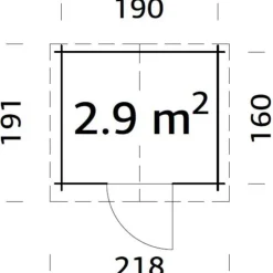 Abri de jardin naturel White Wood Pablo - 2.9 m² / 19 mm