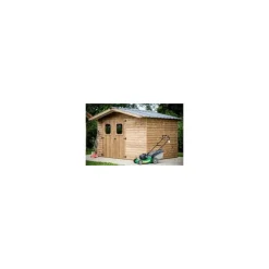Abri en panneaux de bois d'épicéa thermo-chauffé 19 mm livré Foresta Bois Habrita - 10,6 m²