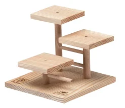 Accessoire pour maisonnette rongeurs arcade podium coloris beige en bois