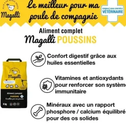 Aliment complet pour poussin en sac jaune de 4 kg