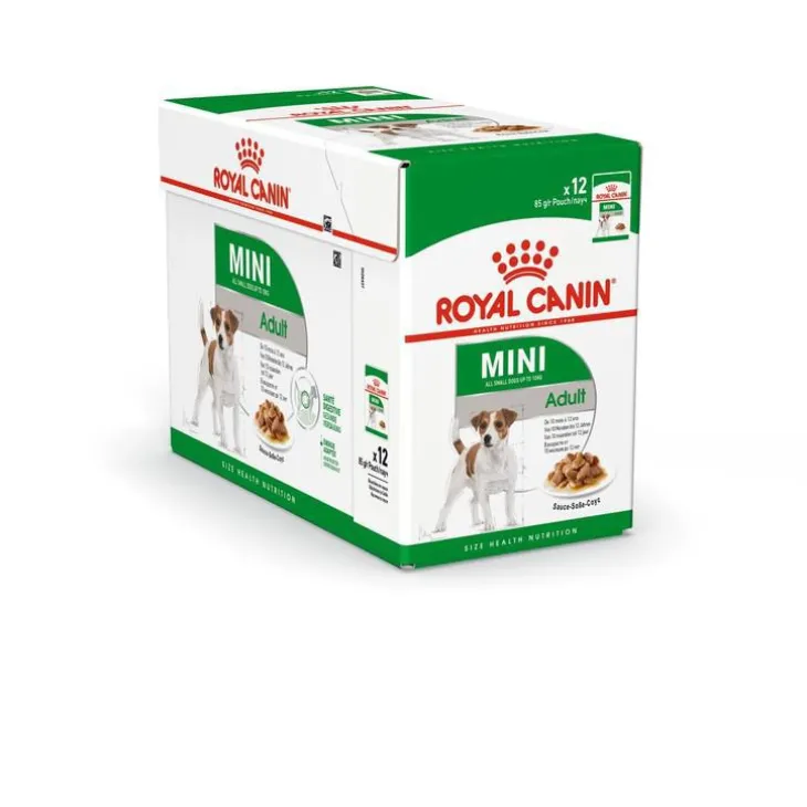 Aliment humide pour chien Mini Adult. Les 12 sachets x 85 g