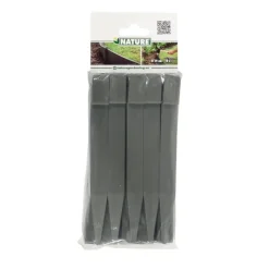 Ancres bordure de jardin x10 PP recyclé Gris 1,9x1,8x19,5 cm
