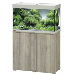 Aquarium avec meuble coloris chêne gris Eheim vivalineLED 126L