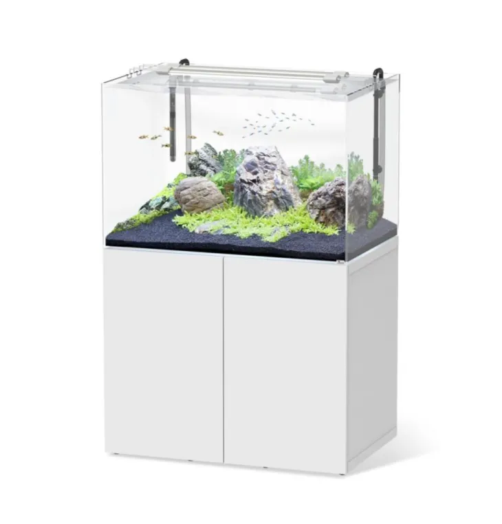 Aquarium avec meuble en bois coloris blanc Aquatlantis Aquascape 100 PRO 410 L -100 x 64 x 83 cm
