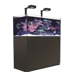 Aquarium eau de mer avec un meuble coloris noir certifié FSC® Reefer™ Deluxe XL 425 Red Sea - 120 x 57,5 x 142 cm