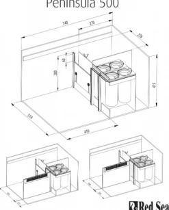 Aquarium en verre avec meuble et éclairage ReefLED - RED SEA AQUARIUM REEFER Peninsula P500 - 500L