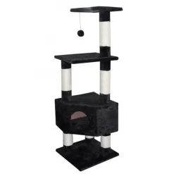 Arbre à chat avec panier et griffoir coloris noir Eco Loonaa classic - 135 cm