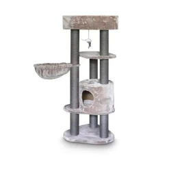 Arbre à chat avec panier et griffoir coloris cappuccino Charlotte Royal Petrebels - 134 cm