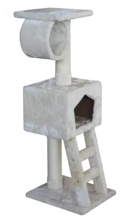 Arbre à chat avec panier et griffoir coloris beige Abigail - 109 cm