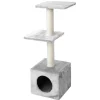 Arbre à chat avec panier et griffoir coloris gris Palazzo - 90 cm