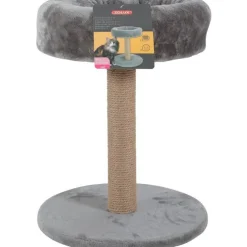 Arbre à chat avec panier et griffoir coloris gris - Ø 35x H 45 cm