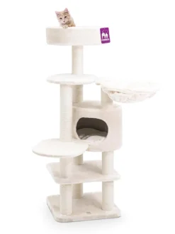 Arbre à chat coloris crème Petrebels Jane 138 - 50 x 50 x 138 cm