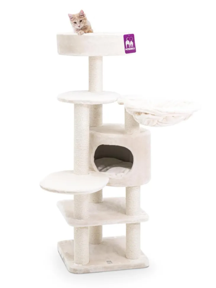 Arbre à chat coloris crème Petrebels Jane 138 - 50 x 50 x 138 cm