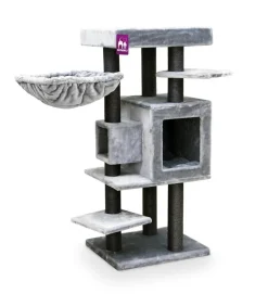 Arbre à chat coloris gris Petrebels Cleopatra 134 – 55 x 45 x 134 cm
