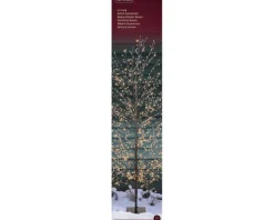 Arbre lumineux noir à 1350 micro-LED blanc orangé pour extérieur - 150 cm