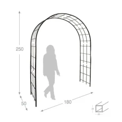 Arche double de jardin avec treillis en fer vieilli