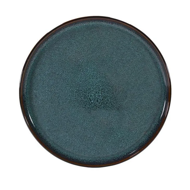 Assiette à dessert coloris bleu en grès réactif Volga - Ø 20 cm