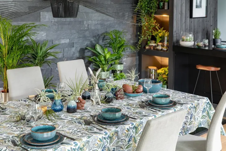 Assiette à dessert coloris bleu en grès réactif Volga - Ø 20 cm