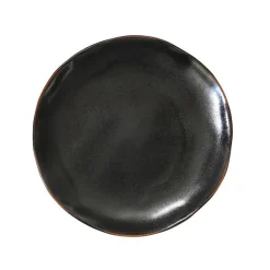 Assiette à dessert en grès réactif gris anthracite Médard de Noblat collection Vertigo Volcan - Ø 21 cm