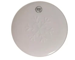 Assiette à dessert en grès motif flocon - Ø 20 cm