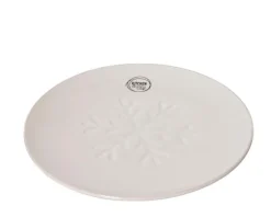 Assiette à dessert en grès motif flocon - Ø 20 cm
