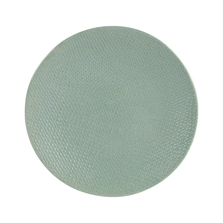Assiette à dessert en grès effet martelé vert Vesuvio - Ø 21 cm