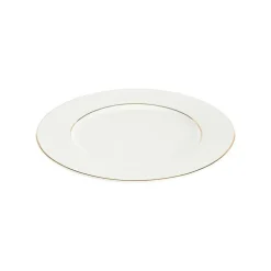 Assiette à dessert en porcelaine blanche et filet or Victoria - Ø 21 cm