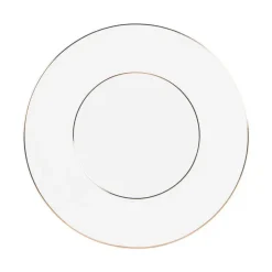Assiette à dessert en porcelaine blanche et filet or Victoria - Ø 21 cm