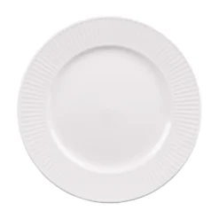Assiette à dessert en porcelaine blanche et contours striés Lina - Ø 20 cm