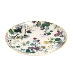 Assiette à dessert Flora motif feuillage multicolore Ø 21,5 cm