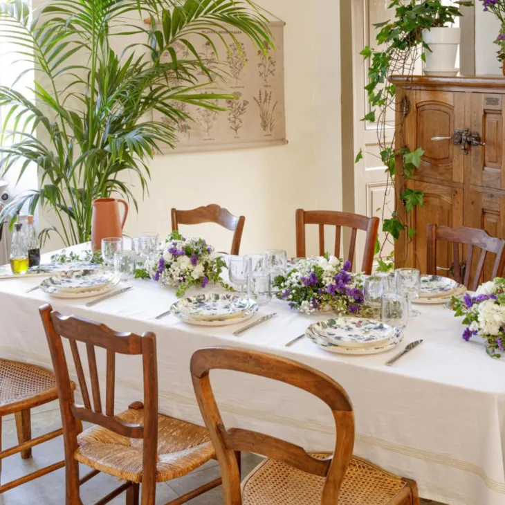 Assiette à pâtes coloris blanc en grès Garden flora - Ø 22 cm