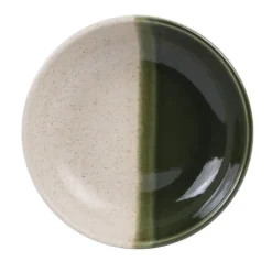 Assiette calotte Canopée coloris vert en grès - Ø 20 cm