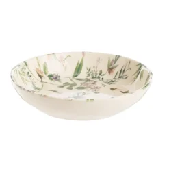 Assiette calotte Champêtre coloris vert en grès - Ø 19 cm