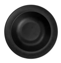 Assiette calotte Neo coloris noir en grès - 19 x 19 cm