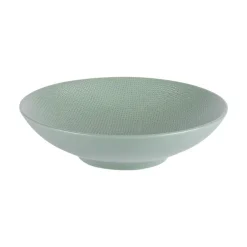 Assiette creuse en grès effet martelé vert Vesuvio - Ø 19 cm
